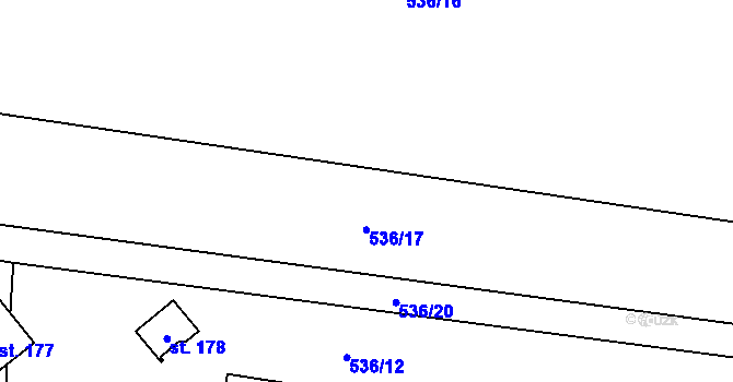 Parcela st. 536/19 v KÚ Starý Bozděchov, Katastrální mapa