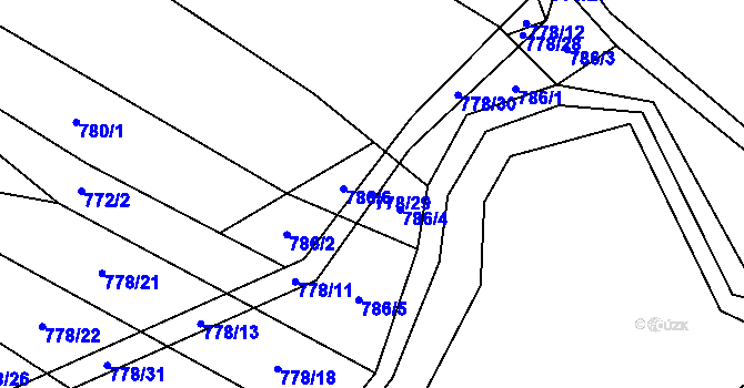 Parcela st. 778/29 v KÚ Horní Radslavice, Katastrální mapa