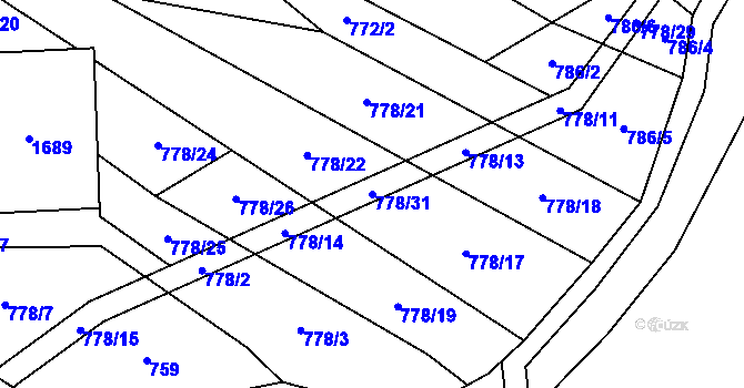 Parcela st. 778/31 v KÚ Horní Radslavice, Katastrální mapa