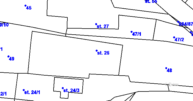 Parcela st. 25 v KÚ Horní Rápotice, Katastrální mapa