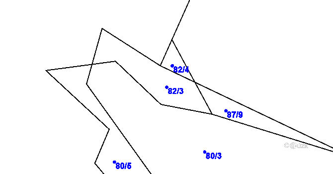 Parcela st. 82/3 v KÚ Horní Rápotice, Katastrální mapa