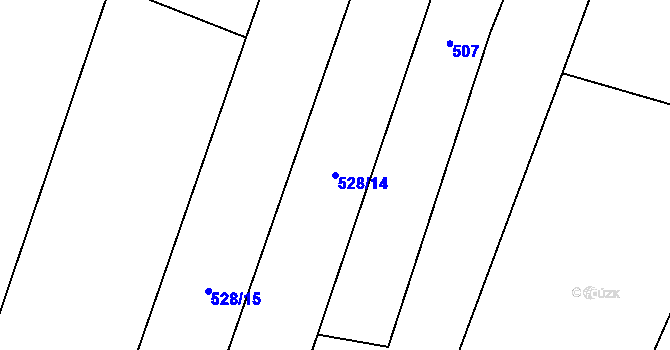 Parcela st. 528/14 v KÚ Horní Rápotice, Katastrální mapa