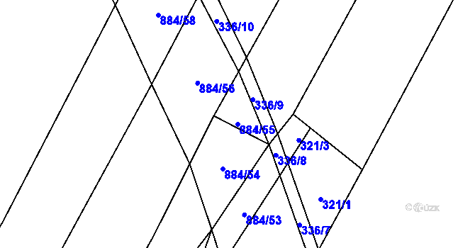 Parcela st. 884/55 v KÚ Horní Rápotice, Katastrální mapa