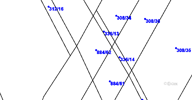 Parcela st. 884/62 v KÚ Horní Rápotice, Katastrální mapa