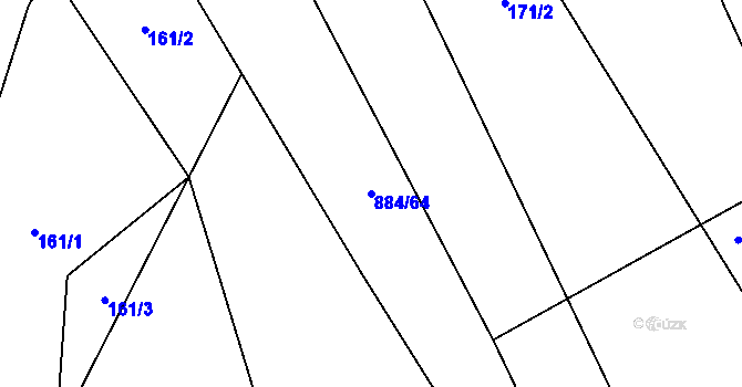 Parcela st. 884/64 v KÚ Horní Rápotice, Katastrální mapa