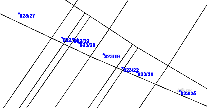Parcela st. 823/19 v KÚ Horní Roveň, Katastrální mapa