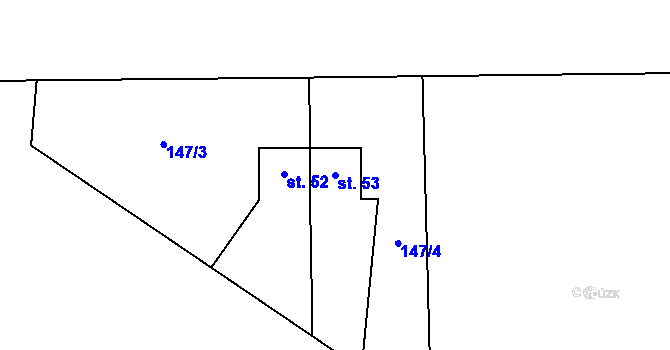 Parcela st. 53 v KÚ Horní Rožínka, Katastrální mapa