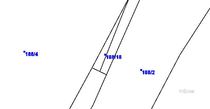 Parcela st. 188/18 v KÚ Horní Rožínka, Katastrální mapa