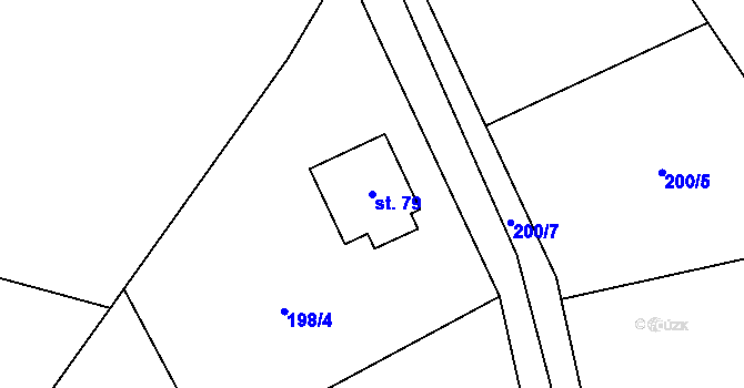 Parcela st. 79 v KÚ Horní Rožínka, Katastrální mapa