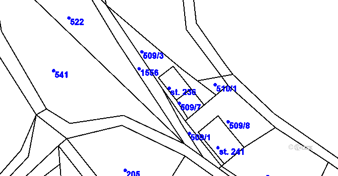 Parcela st. 236 v KÚ Horní Řasnice, Katastrální mapa