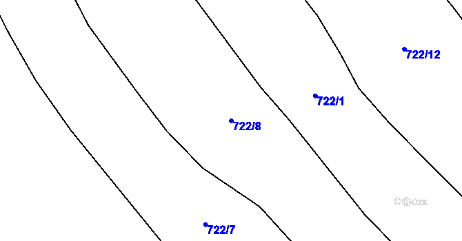 Parcela st. 722/8 v KÚ Horní Řasnice, Katastrální mapa