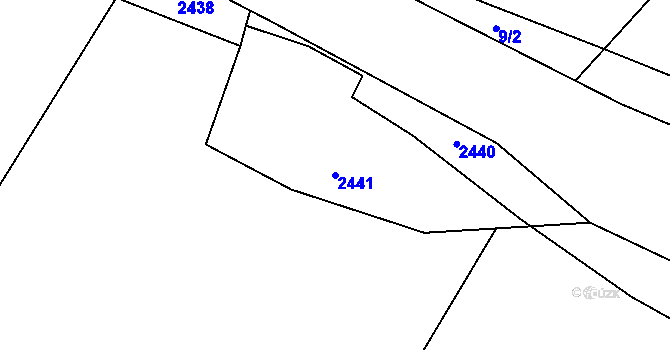Parcela st. 2441 v KÚ Horní Ředice, Katastrální mapa