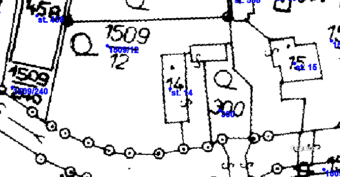 Parcela st. 14 v KÚ Horní Ředice, Katastrální mapa