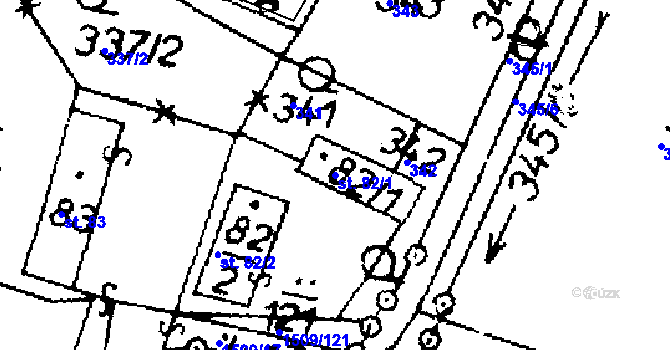 Parcela st. 82/1 v KÚ Horní Ředice, Katastrální mapa