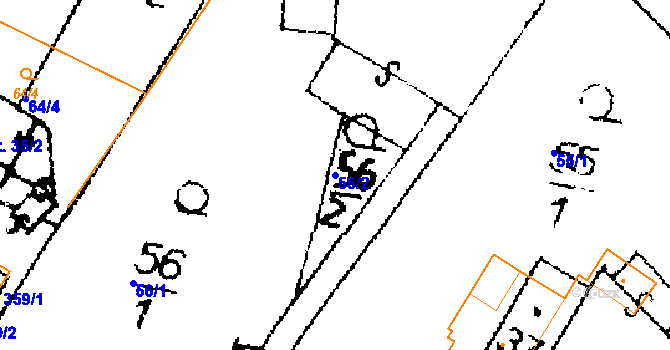 Parcela st. 56/2 v KÚ Horní Ředice, Katastrální mapa