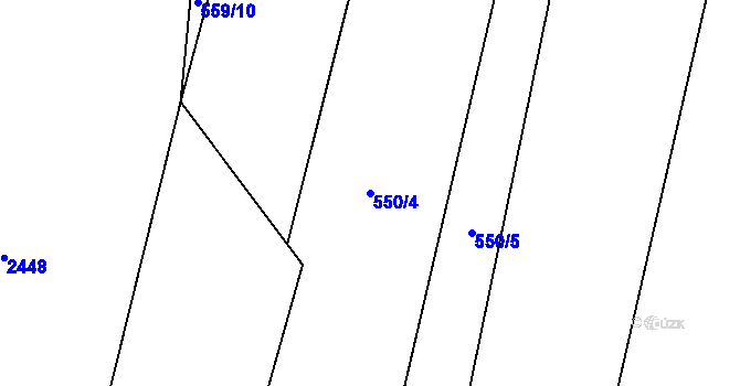 Parcela st. 550/4 v KÚ Horní Ředice, Katastrální mapa