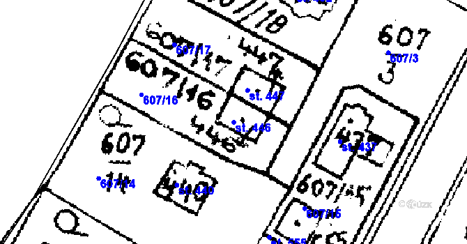 Parcela st. 446 v KÚ Horní Ředice, Katastrální mapa