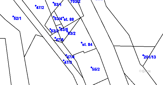 Parcela st. 84 v KÚ Horní Řepčice, Katastrální mapa
