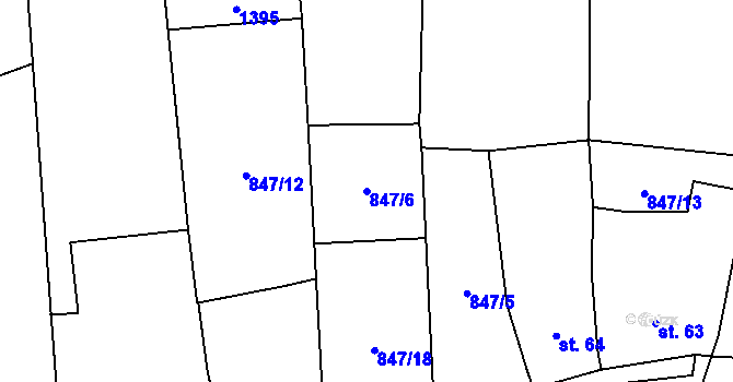 Parcela st. 847/6 v KÚ Horní Slatina, Katastrální mapa