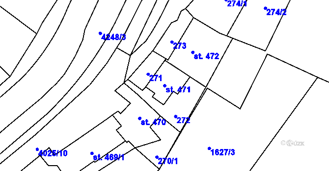 Parcela st. 471 v KÚ Horní Slavkov, Katastrální mapa