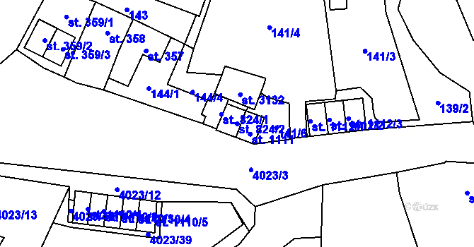 Parcela st. 824/2 v KÚ Horní Slavkov, Katastrální mapa