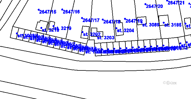 Parcela st. 1009/1 v KÚ Horní Slavkov, Katastrální mapa