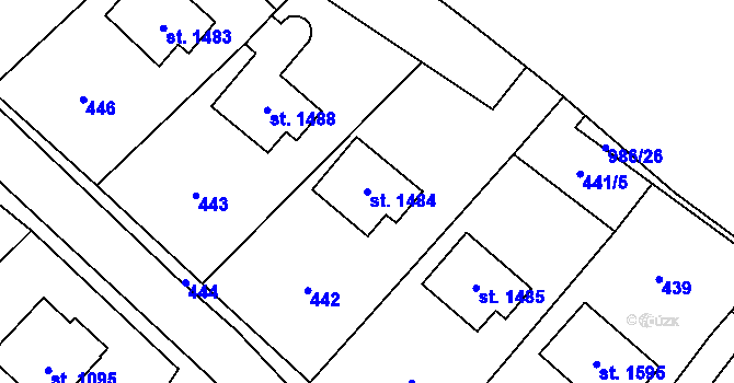 Parcela st. 1484 v KÚ Horní Slavkov, Katastrální mapa