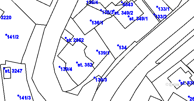Parcela st. 139/1 v KÚ Horní Slavkov, Katastrální mapa