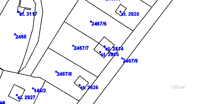 Parcela st. 2815 v KÚ Horní Slavkov, Katastrální mapa