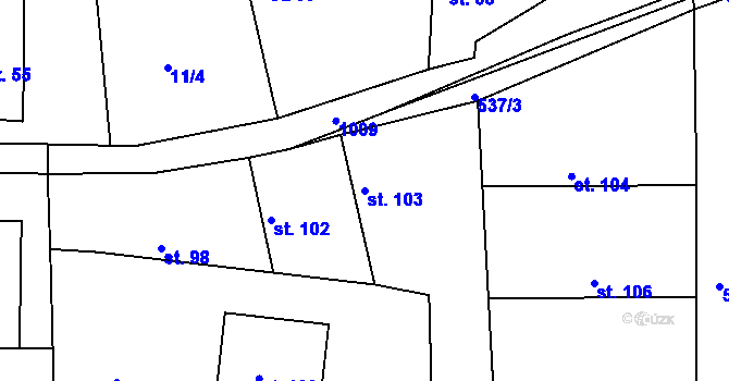 Parcela st. 103 v KÚ Horní Slivno, Katastrální mapa