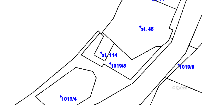 Parcela st. 114 v KÚ Horní Slivno, Katastrální mapa