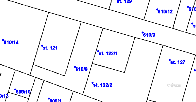 Parcela st. 122/1 v KÚ Horní Slivno, Katastrální mapa