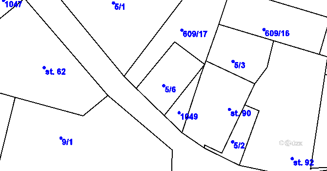 Parcela st. 5/6 v KÚ Horní Slivno, Katastrální mapa