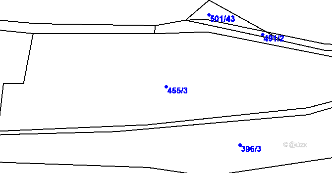 Parcela st. 455/3 v KÚ Horní Slivno, Katastrální mapa