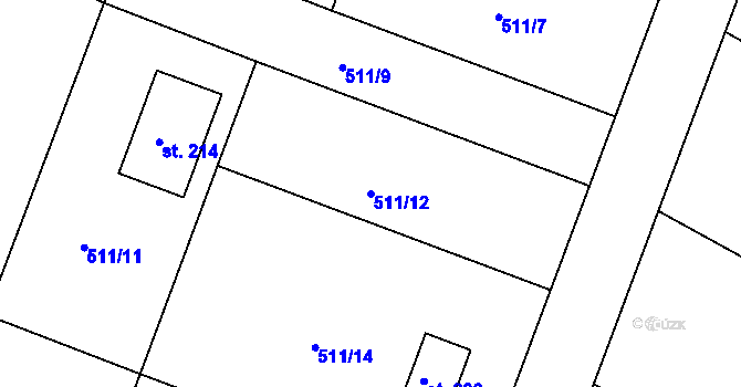 Parcela st. 511/12 v KÚ Horní Slivno, Katastrální mapa