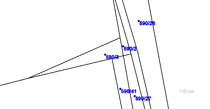 Parcela st. 590/3 v KÚ Horní Slivno, Katastrální mapa