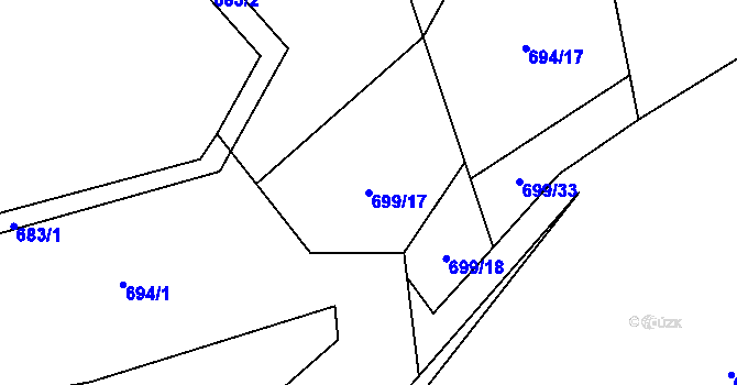 Parcela st. 699/17 v KÚ Horní Slivno, Katastrální mapa