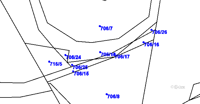 Parcela st. 706/13 v KÚ Horní Slivno, Katastrální mapa