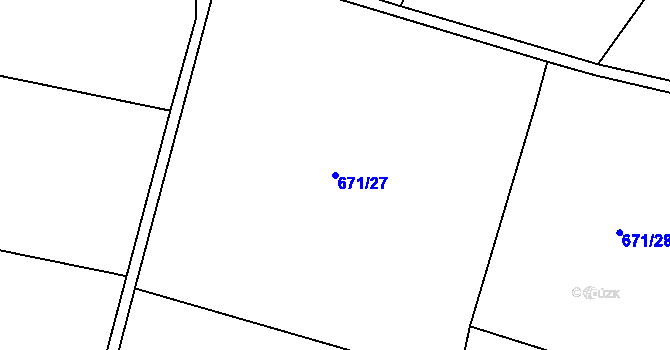 Parcela st. 671/27 v KÚ Horní Slivno, Katastrální mapa