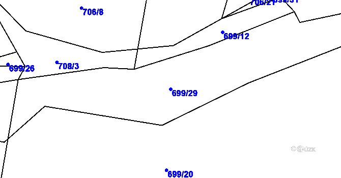 Parcela st. 699/29 v KÚ Horní Slivno, Katastrální mapa