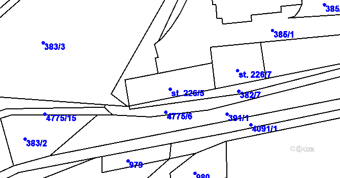 Parcela st. 226/5 v KÚ Horní Sloupnice, Katastrální mapa