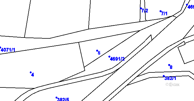 Parcela st. 5 v KÚ Horní Sloupnice, Katastrální mapa