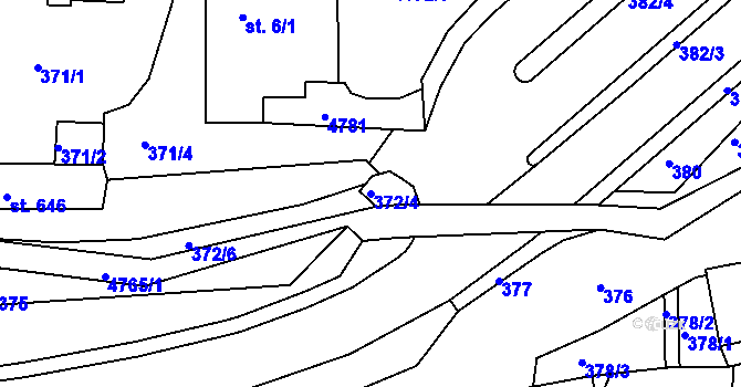Parcela st. 372/4 v KÚ Horní Sloupnice, Katastrální mapa