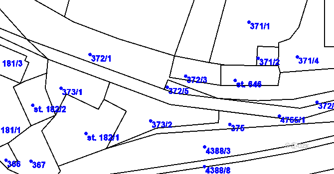 Parcela st. 372/5 v KÚ Horní Sloupnice, Katastrální mapa