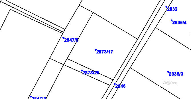 Parcela st. 2873/17 v KÚ Horní Sloupnice, Katastrální mapa