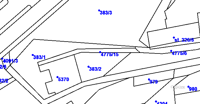 Parcela st. 4775/15 v KÚ Horní Sloupnice, Katastrální mapa