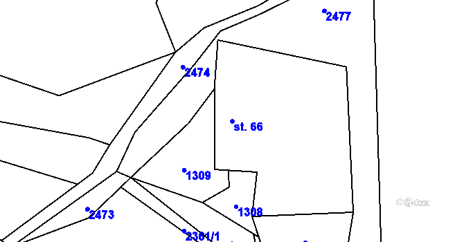 Parcela st. 66 v KÚ Dlouhá Stropnice, Katastrální mapa