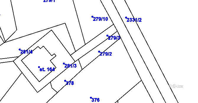 Parcela st. 279/2 v KÚ Dlouhá Stropnice, Katastrální mapa