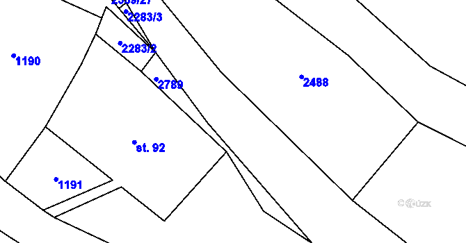 Parcela st. 2283/1 v KÚ Dlouhá Stropnice, Katastrální mapa