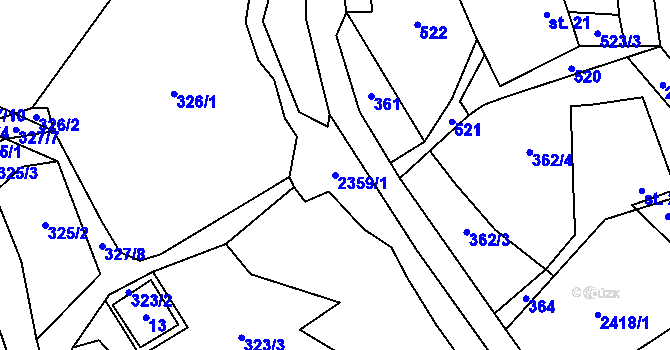 Parcela st. 2359/1 v KÚ Dlouhá Stropnice, Katastrální mapa